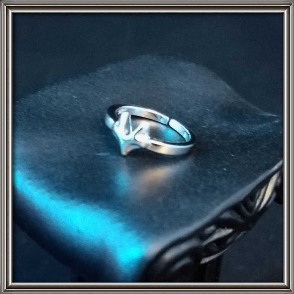 Cute fox toering, adjustable, .925 sterling silver